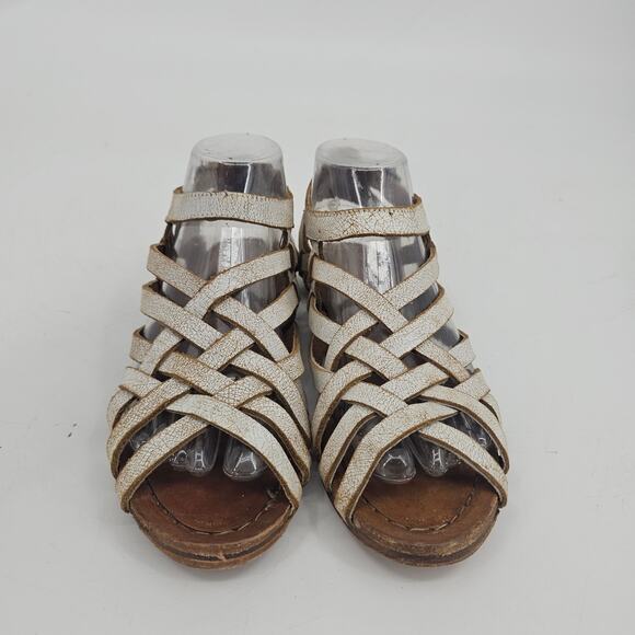 Matisse Tetris White Distressed Strappy Leather Gladiator Sandal Women's 7 Boho - Picture 2 of 8